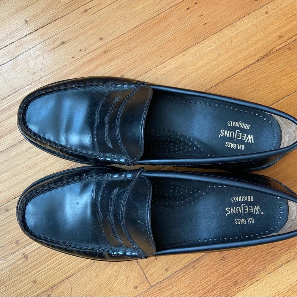 GH Bass weejuns Whitney lug black size women’s 8 - Picture 2 of 6